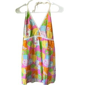 Lilly Pulitzer Vintage Chinese Lantern Colorful Sleeveless Summer Halter Dress,